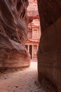 The Siq leading up to the Trausury in Petra, Jordan