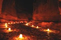 Siq during Petra night walk Royalty Free Stock Photo