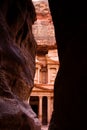 Siq and treasury in Petra Royalty Free Stock Photo