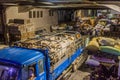 SIQUIJOR, PHILIPPINES - FEBRUARY 9, 2018: Cargo deck of a ferry from Siquijor island to Cebu, Philippine