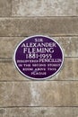 Sir Alexander Fleming Plaque at St. Mary's Hospital in London