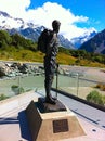 Sir Edmund Hillary surveying Aoraki, Mount Cook Royalty Free Stock Photo