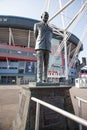 The Sir Tasker Watkins statue at the Principality Stadium in Cardiff, Wales in the UK