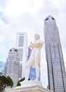 Sir Tomas Stamford Raffles monument Royalty Free Stock Photo