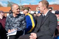 Sir Tony Robinson and Mark Donaldson, VC, Fremantl Royalty Free Stock Photo