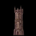 Sir William Wallace Tower, South Ayrshire, Isplated on a black b