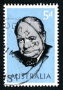 Sir Winston Churchill Australian Postage Stamp Royalty Free Stock Photo