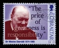 Sir Winston Churchill Postage Stamp Royalty Free Stock Photo