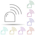 Siren alarm multi color icon. Simple thin line, outline vector of security icons for ui and ux, website or mobile application