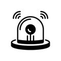Black solid icon for Siren, emergency and alert Royalty Free Stock Photo