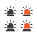 Siren icon emergency warning light element flat design vector illustration