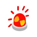 Siren red flashing emergency light isometric icon