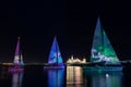 Siren Song light projections during White Night Geelong in 2018.