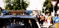 Sirens of a police car with during a demonstration w Royalty Free Stock Photo