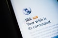 Siri voice command on Apple smartphone and tablet