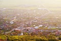 Siria village seen from the Siria Fortress at sunset. Royalty Free Stock Photo