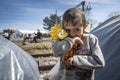 Sirian refugees blocked in Idomeni