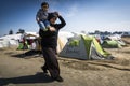 Sirian refugees blocked in Idomeni