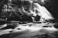 Sirimane Falls in Sringeri, Karnataka, India in monochrome Royalty Free Stock Photo