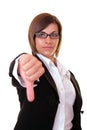 Sirious businesswoman holding thumbs down Royalty Free Stock Photo