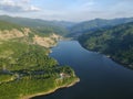 Siriu lake in Buzau County , Romania , aerial view Royalty Free Stock Photo