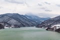 Siriu Lake landscape at winter. Royalty Free Stock Photo