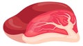 Sirloin meat piece. Raw food Butchery cartoon icon