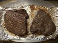 Sirloin Steak Being Cooked in the Oven