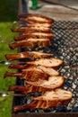 Sirloin steak flame broiled on a barbecue Royalty Free Stock Photo