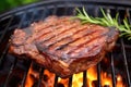 Sirloin steak with spices on the grill
