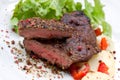 Sirloin strip steak with boiled potato Royalty Free Stock Photo