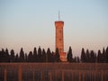 Sirmione, Garda Lake, Italy. The tower of Saint Martino at sunrise Royalty Free Stock Photo