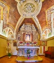 Interior of Sant`Anna della Rocca Church, on April 10 in Sirmione, Italy