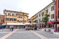 Sirmione, Italy - April 29, 2018: A view of the picturesque Piazza Carducci