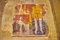 Preserved fresco with St Christopher and Pieta in Santa Maria della Neve, on April 10 in Sirmione, Italy