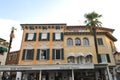 Sirmione, Italy - oct 2017: town of Sirmione, colorful street view, tourist destination in Lombardy region of Italy.Lago di Garda Royalty Free Stock Photo