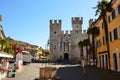 Sirmione Scaliger Castle rare example of medieval port fortification, Lake Garda, Italy Royalty Free Stock Photo