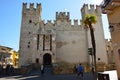 Sirmione Scaliger Castle rare example of medieval port fortification, Lake Garda, Italy Royalty Free Stock Photo