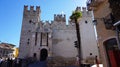 Sirmione Scaliger Castle rare example of medieval port fortification, Lake Garda, Italy