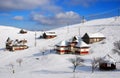 Sirnea village in winter, Romania Royalty Free Stock Photo