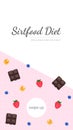 Sirtfood diet can be tasty vertical stories banner. Allowed during weight loss sweets with sirtuin proteins. Healthy and
