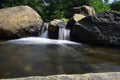 Kannimar Ootru - Triple Waterfalls and Natural Swimming Pool Royalty Free Stock Photo