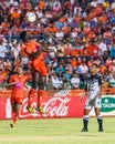 SISAKET THAILAND-MAY 28: Godwin Antwi of Sisaket FC. (orange)