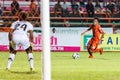 SISAKET THAILAND-MAY 21: Tatree Siha of Sisaket FC. (orange) in