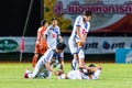 SISAKET THAILAND-OCTOBER 22: Players of Air Force Central FC.