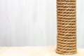 Sisal rope cat scratching post on white background Royalty Free Stock Photo