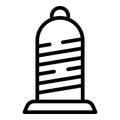 Sisal rope covered cat scratcher pillar icon outline vector