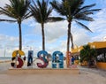 Sisal, Yucatan, Mexico - November 20, 2022: Pueblo Magico in a Mexican port located in the Gulf of Mexico to enjoy on vacation