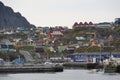 View of the small town of Sisimiut in Greenland, Denmark