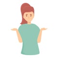 Sister confused icon cartoon vector. Uncertainty question